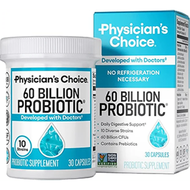 probiotic is designed to support digestive health & gut health. A great choice for those looking to support a diverse healthy microbiome w/ 60B CFU - Probiotics for Women & Men alike. uses a shelf-stable bottle, acid-resistant capsules, and 60 Billion Colony forming units (CFU) to achieve this. 60B probiotic is 3rd-party tested for purity and potency